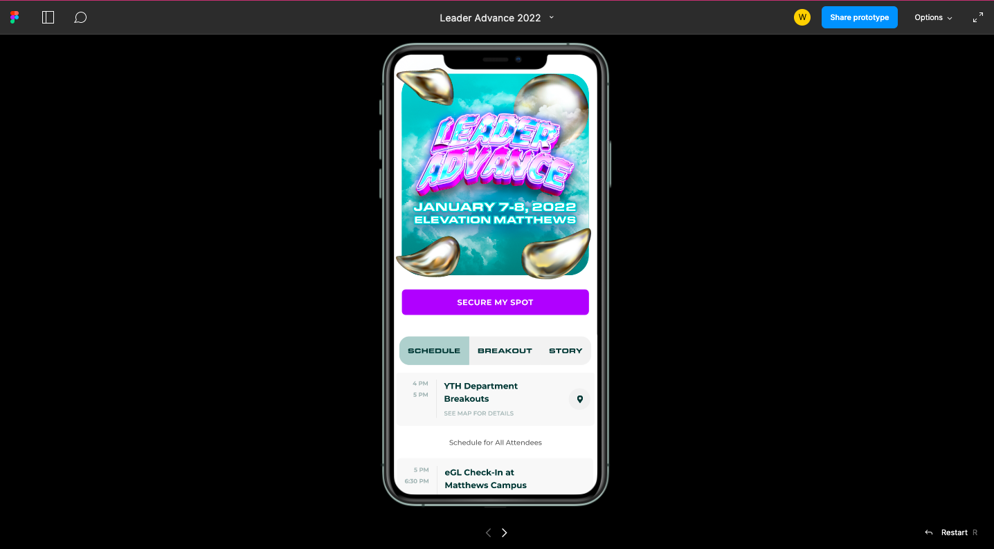 Elevation Church Youth Event called Leader Advance Mobile Only Event Page built by Winnie Verzosa