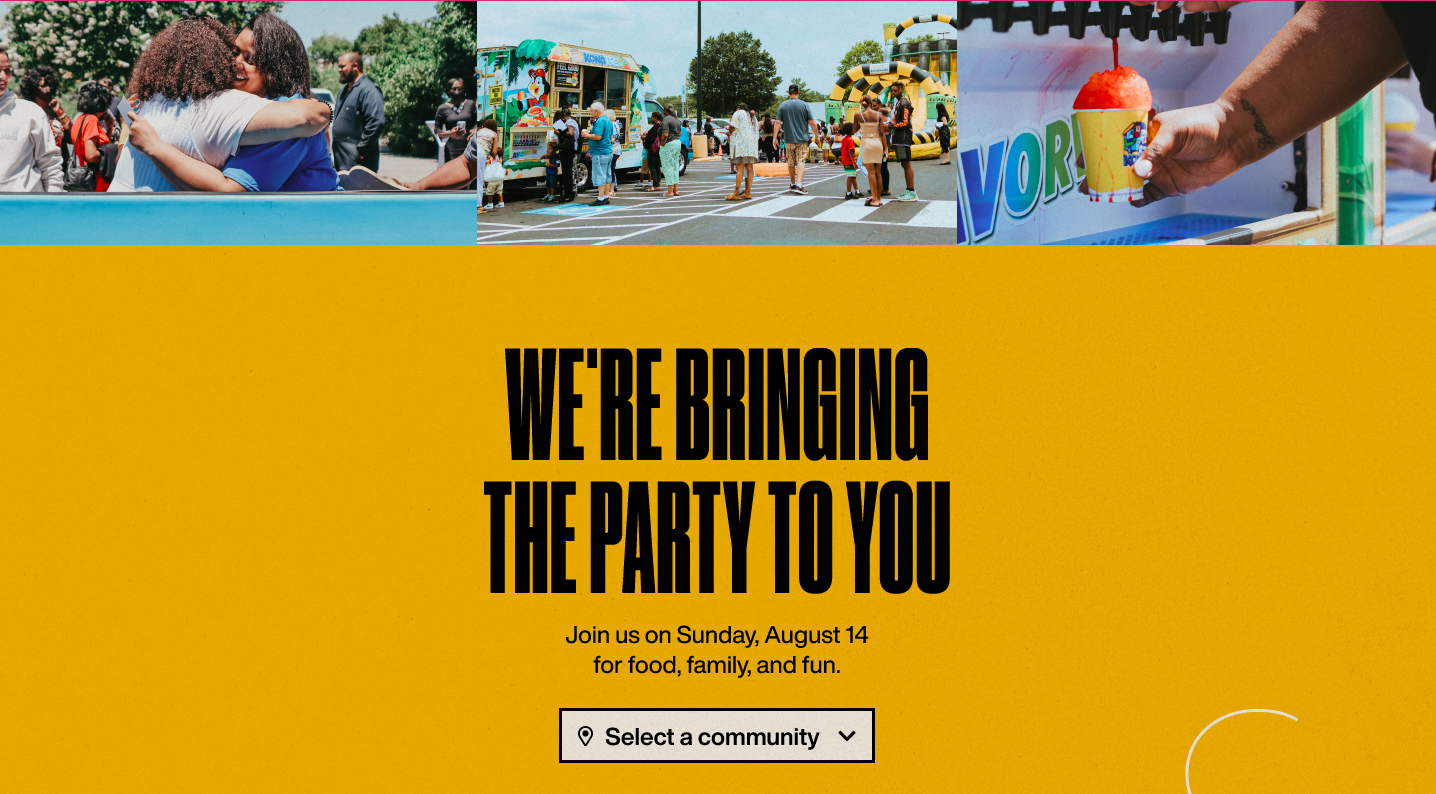 Elevation Church Block Party Event Page built by Winnie Verzosa